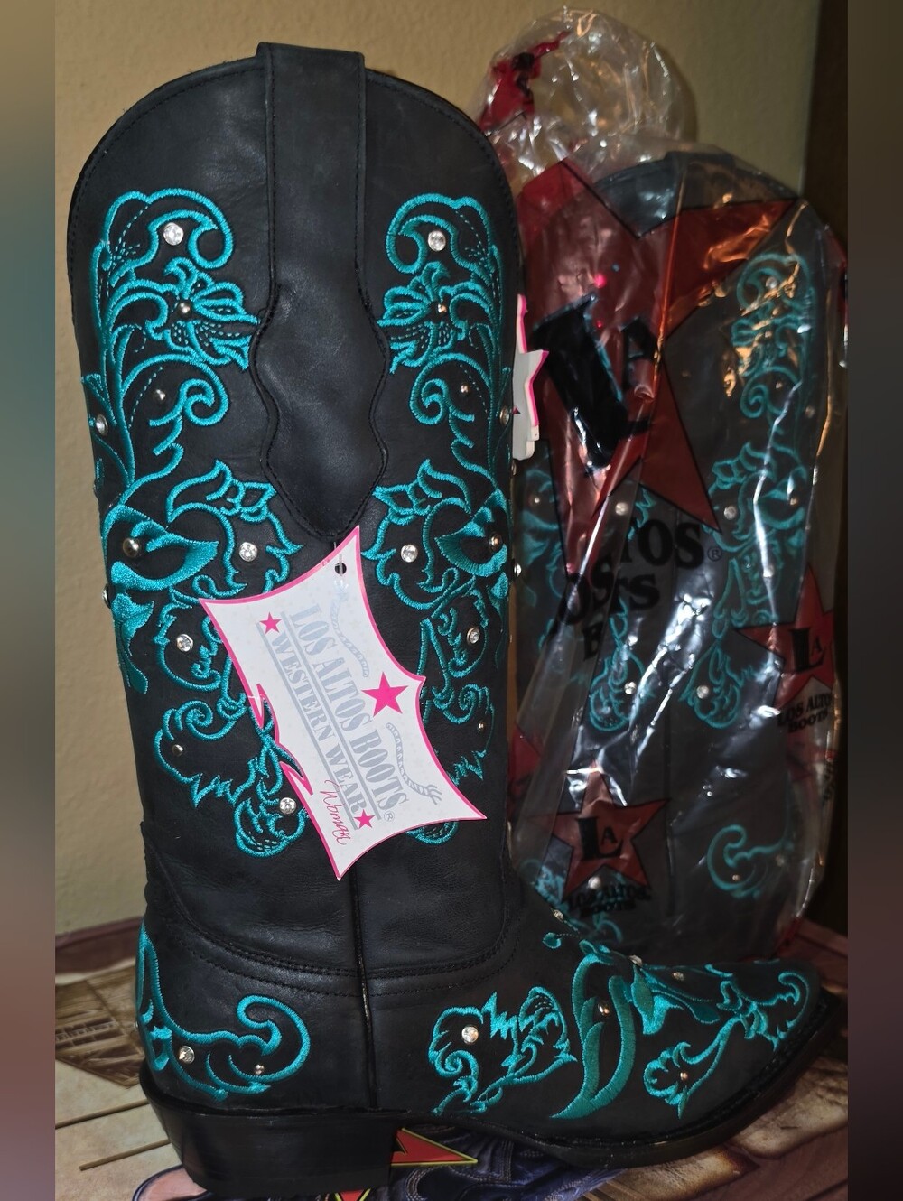 Kids Black Jacket with Teal Embroidered Accents - Western Style